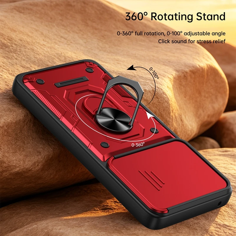 Ring Holder Kickstand Case For Motorola Moto Signature 5G Cover Camera Lens Protection Back Shell For Moto Edge 50 Fusion Cases