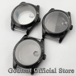 Goutent 36mm 39mm Men's Black PVD Watch Case Sapphire Glass Fit NH34 NH35 NH36 ETA 2824 PT5000 ST2130 Movement