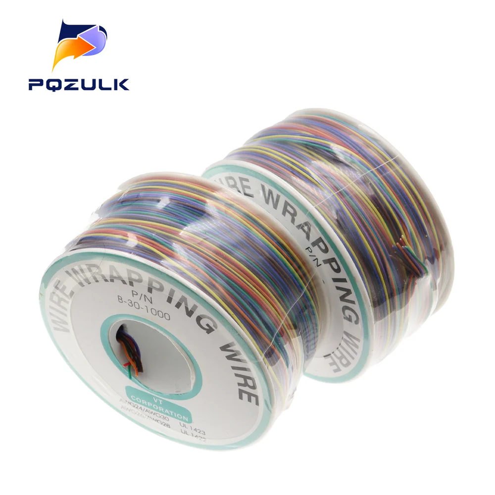 265m 8 Color 30AWG Jump Wire Wrapping Tinned Copper Solid PVC insulation Single Strand Copper Cable Ok Wire Electrical Wire XF30