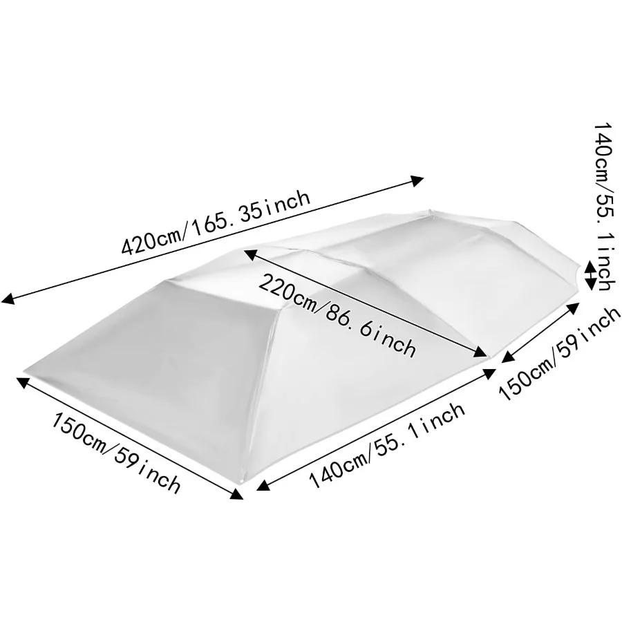 خيمة غطاء سيارة شبه أوتوماتيكية مقاس 13.78 × 7.2 قدم مع تصميم قابل للإزالة للاستخدام الخارجي مظلة ظل مقاومة للماء والشمس لـ Ca #5