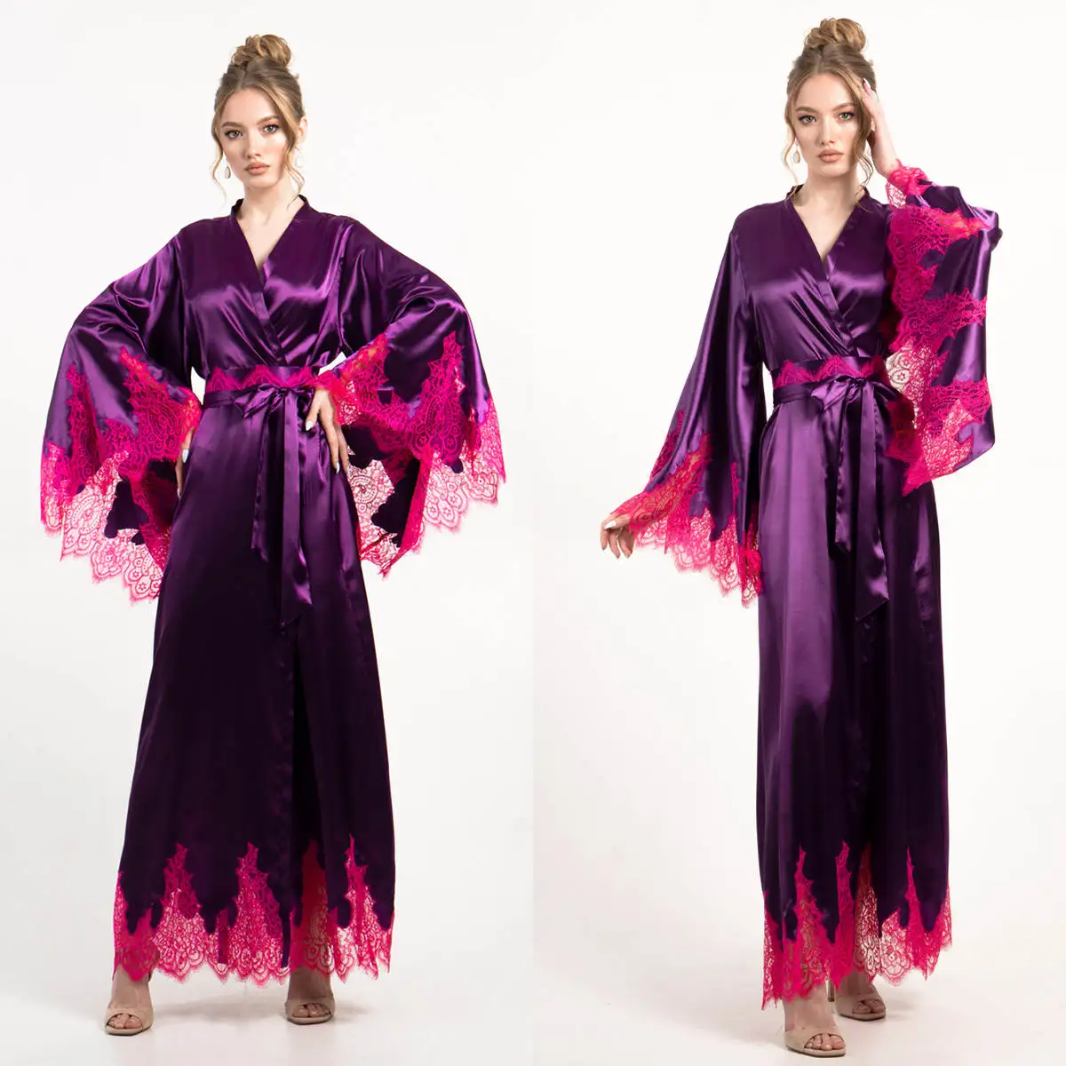 New Design Pajamas Dresses Women Robe Nightgown Appliques Bridal Bathrobe Maternity Dressing Gown for Photography Custom Made