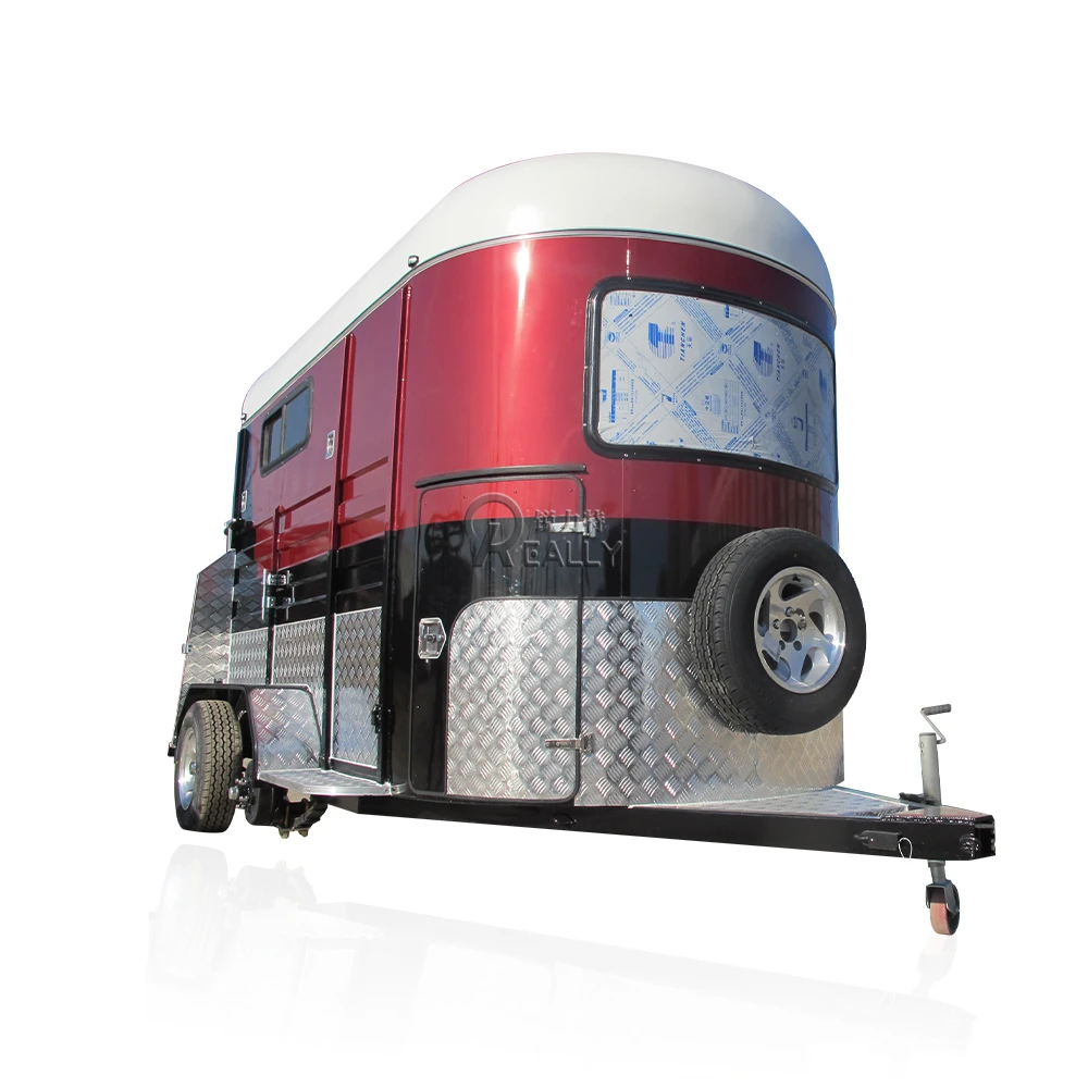 OEM Australian Standard Horse Float Trailer with Living Area Angle Load 2 Horse Trailer Deluxe for Sale