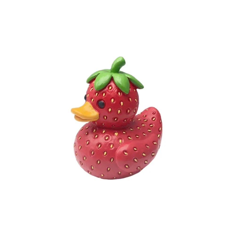 

Crafts Resin Fruit Duck Statue Cartoon Cute Animal Sculpture Creative Waterproof Miniatures Ornament Gift