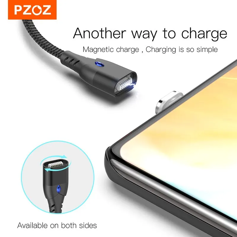 PZOZ 5A Magnetic Cable Type C Super Fast Charging Micro USB C Cable Magnet Charger For iPhone Huawei Xiaomi Wire Cord image 5
