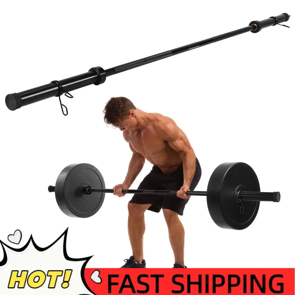 Biela con mancuernas de 2,2 m con agarre moleteado, barras universales de entrenamiento de fuerza para sentadillas, prensa de banco, peso muerto