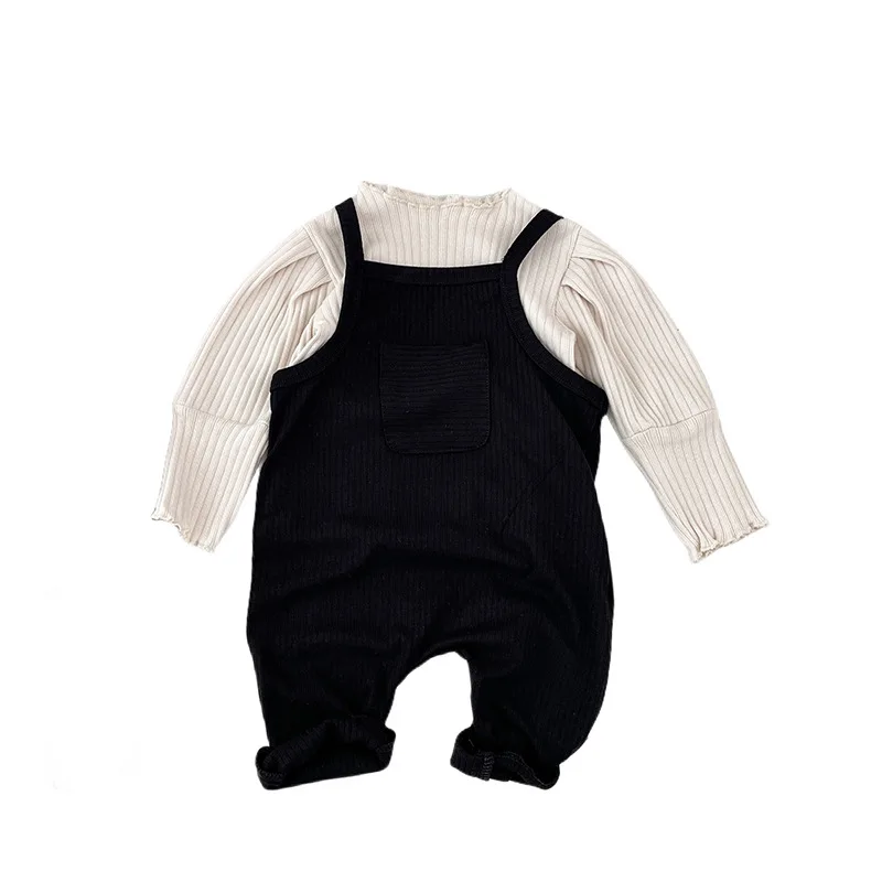 2024 Spring New Baby Girl Sleeveless Romper Cotton Infant Toddler Solid Casual Overalls Girls Trousers Children Strap Jumpsuit