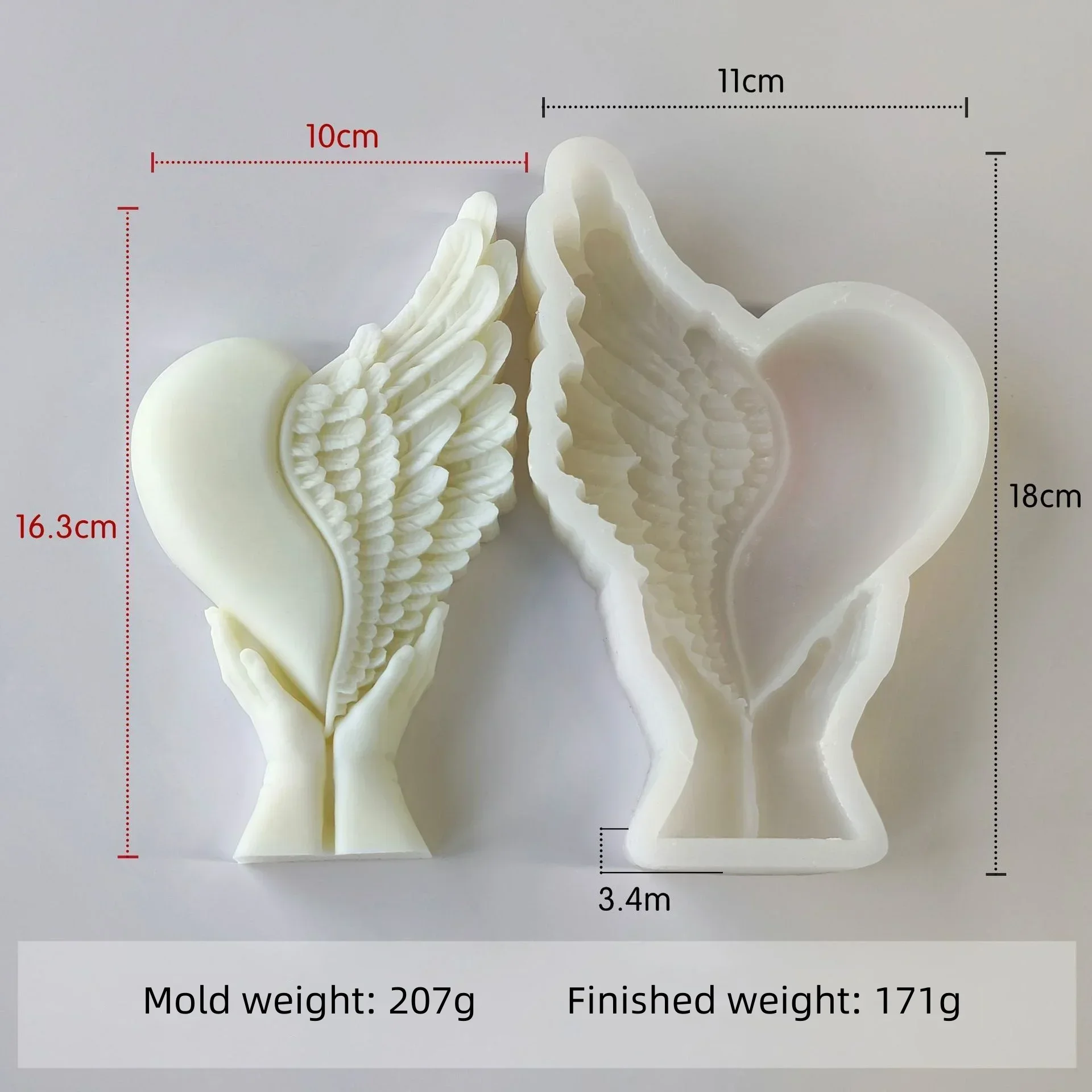 3D Heart With Wing Candle Silicone Mold Handhold Heart Handmade Gifts Plaster Resin Ornaments Mould Soap Candle Making Supplies