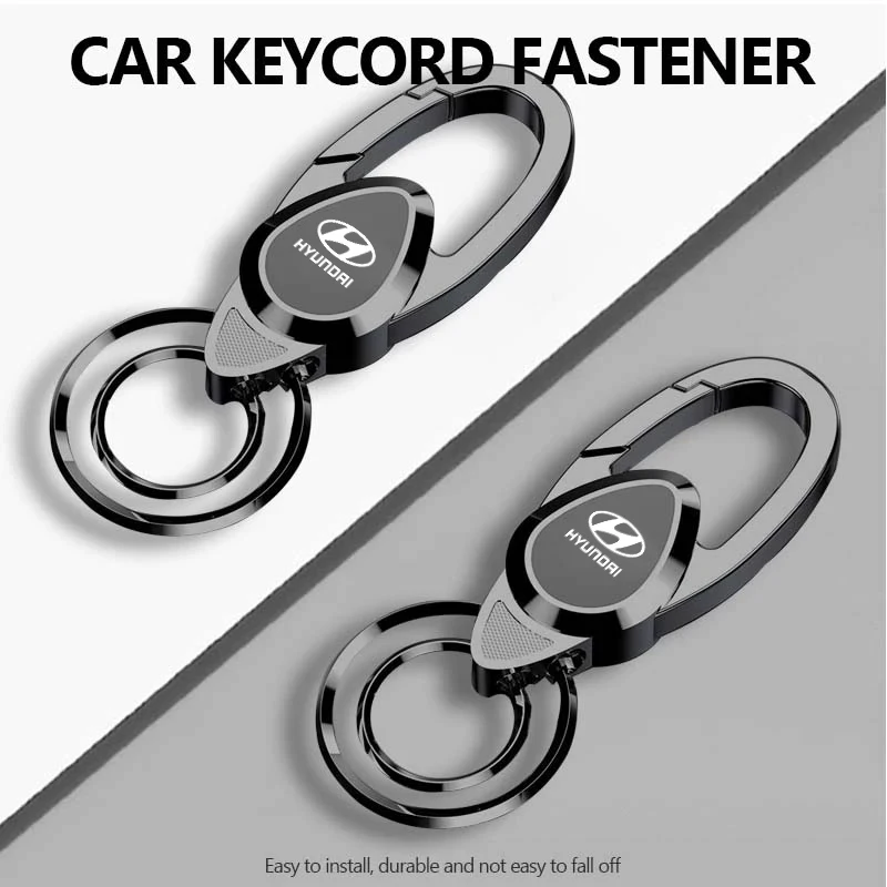 Car Logo Keychain Gift Ring Badge Metal Emblem Key Chain Holder Fob For Hyundai Tucson IX35 I30 I20 Kona Coupe Veloster I40 Getz