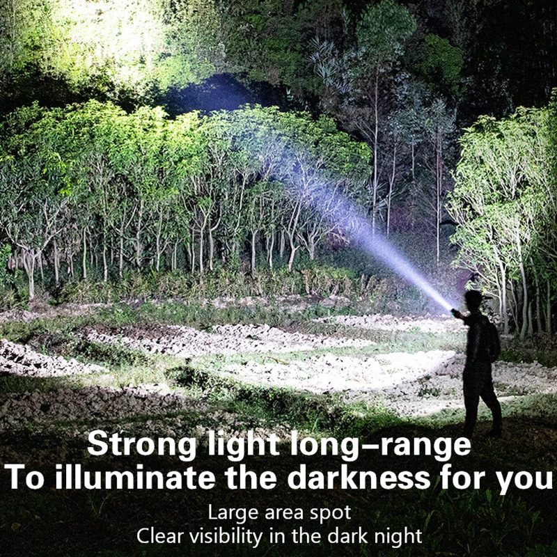 

Portable Mini High-Brightness Flashlight Outdoor Floodlight Long Battery Life Waterproof Camping Lantern With Hanging Hook