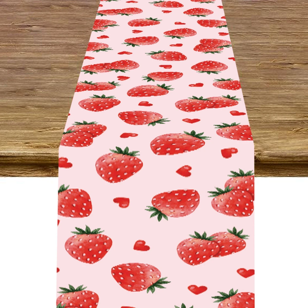 Strawberry Theme Birthday Table Runner Banner Birthday Party Decoration Baby Shower Girl Strawberry Party Supplies