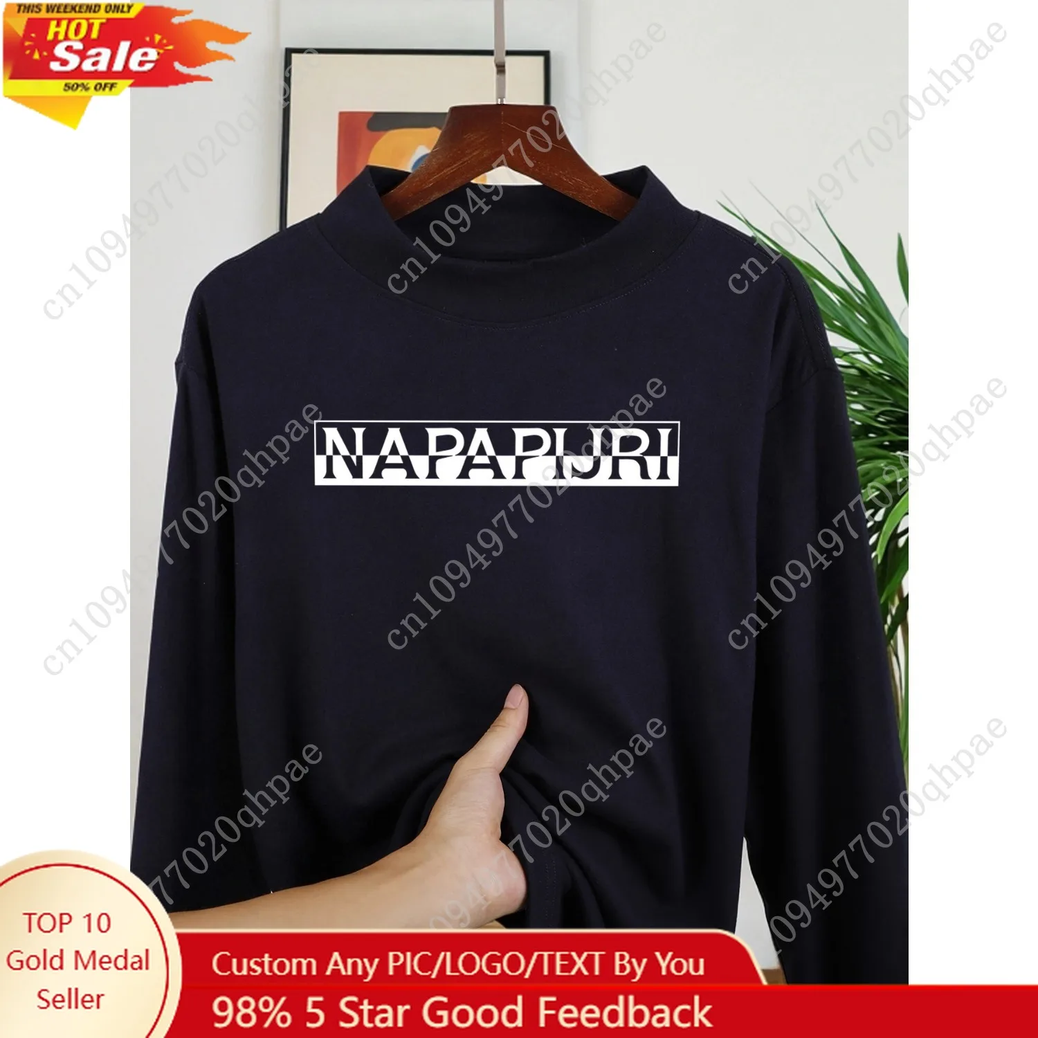 

Napapijri Letter Creativity Print New Thicken Men Pullovers Comfy Warm Shirt Casual Street Long Sleeve Fit Basic Inner Wear