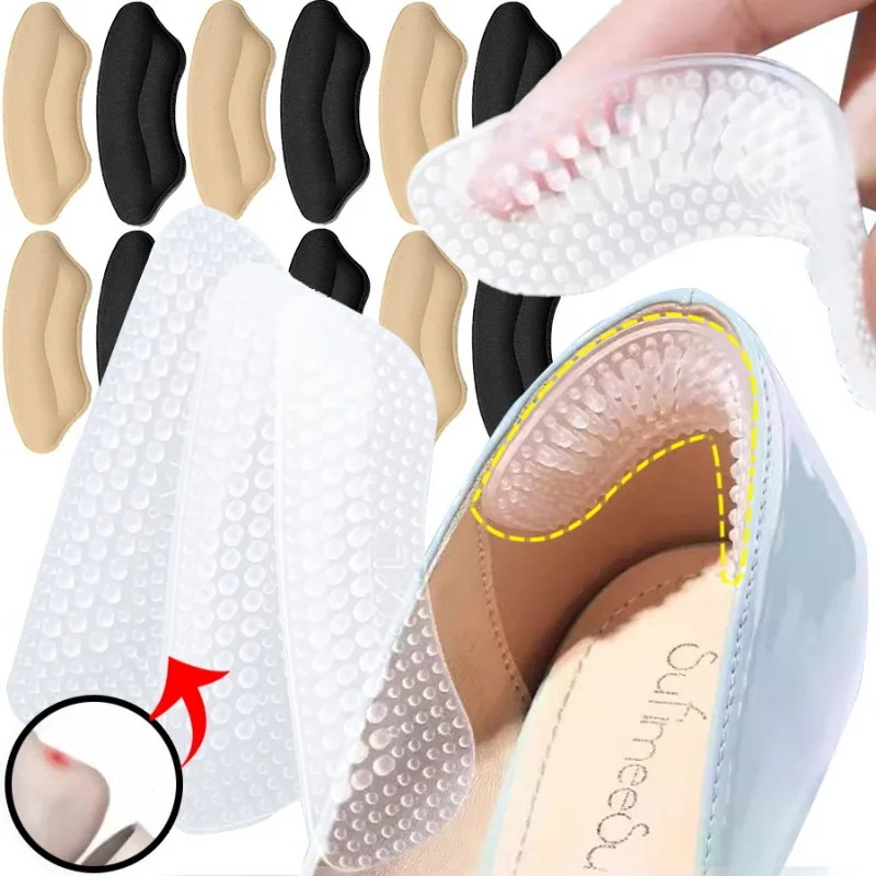 Transparente Silikon-Fersen aufkleber Anti-Verschleiß-Fuß hinten verschleiß feste Patch Soft Heel Schutz aufkleber High Heels Schaumstoffe in sätze