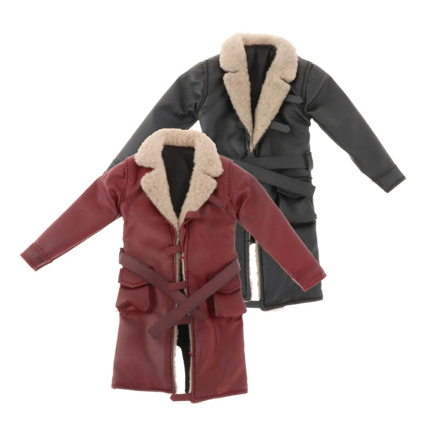 Fashion 1/12 Trench Coat Miniature Clothing for Male Female Soldiers Figures