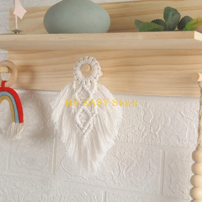 E28F Macrame Door Handle Swing Rope Hanging Ornament DIY Rope Handmade Woven Wall Decor Baby Girls Room Decor Home Nursery De