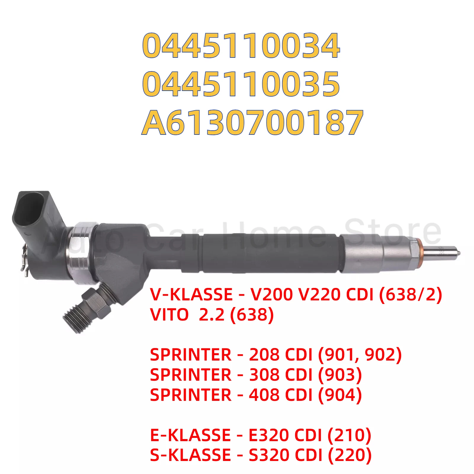 

0445110035 New Diesel Fuel Injector For Mercedes Vito Sprinter V-Class E-Class 0445 110 035 / 6130700187