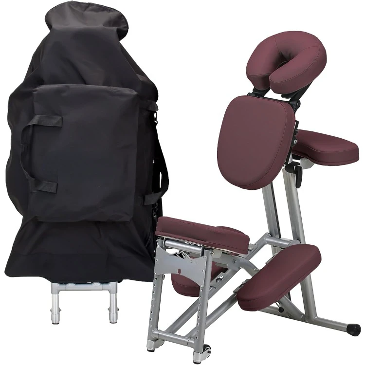 Portable Massage Chair Ergo Pro II - Ultra-Strong, Lightweight, Foldable Tattoo Spa Chair with Wheels & Carry Case