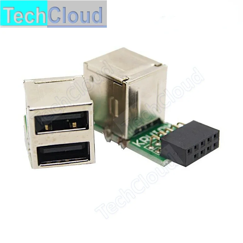 USB Connector Motherboard 9-pin Female to 2-port USB2.0 Converter Motherboard 9P To USB2 Built-in Expansion Port