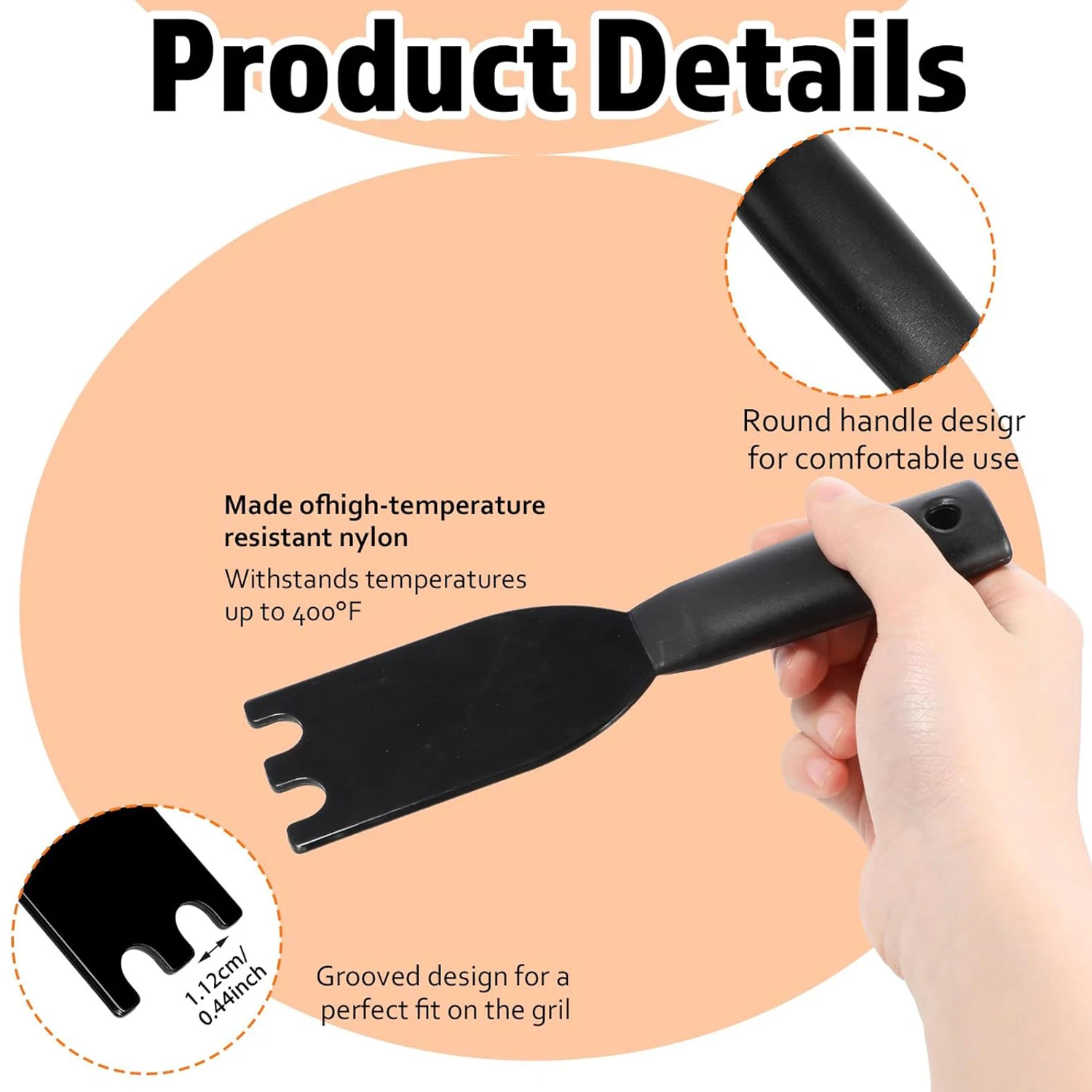 1/2 pces raspador de grelha para griladeiras internas george foreman & a maioria das outras grades internas com sulcas, espátula de grelha resistente ao calor