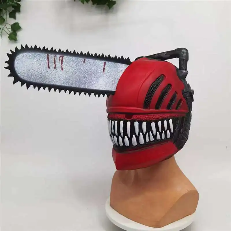 Halloween New Head Cover Electric Saw Human Head Cover Role Play Horror Latex Mask Cos Costume Props