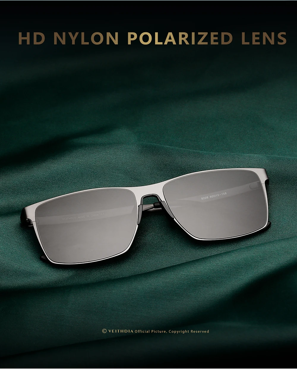 VEITHDIA männer Sonnenbrille Angeln Polarisierte UV400 Nylon Objektiv Im Freien Fahren Brillen Edelstahl Sonnenbrille Für Männliche V8226 – Detail 4
