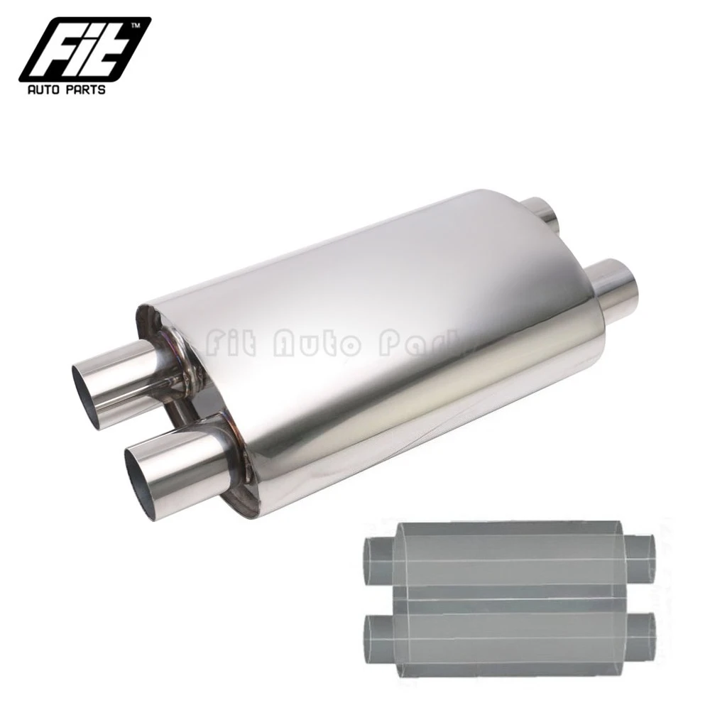 

1pcs Universal Car Exhaust Resonator Straight-Through SS201 Muffler Pipe for Auto Modified Replacement