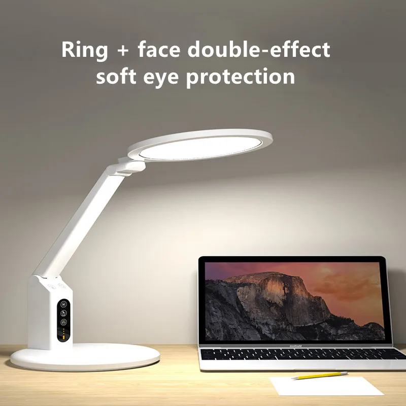 

12W Blue Light Reduction Stepless Dimmable Folable LED Eye Protection Creative Student Plug-in Reading Full-spectrum Table Lamp