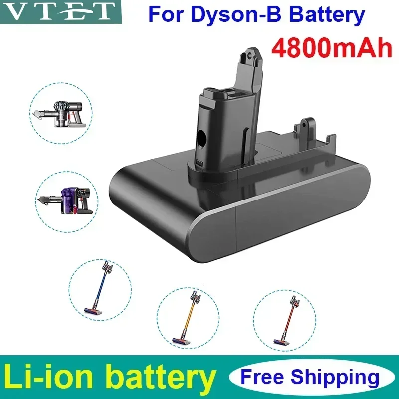 2024 Type-B Battery 22.2V 4800mAh Li-ion Vacuum Battery for Dyson DC31B DC34 DC35 DC45 DC44 Animal DC56 DC57 (Only Fit Type B)