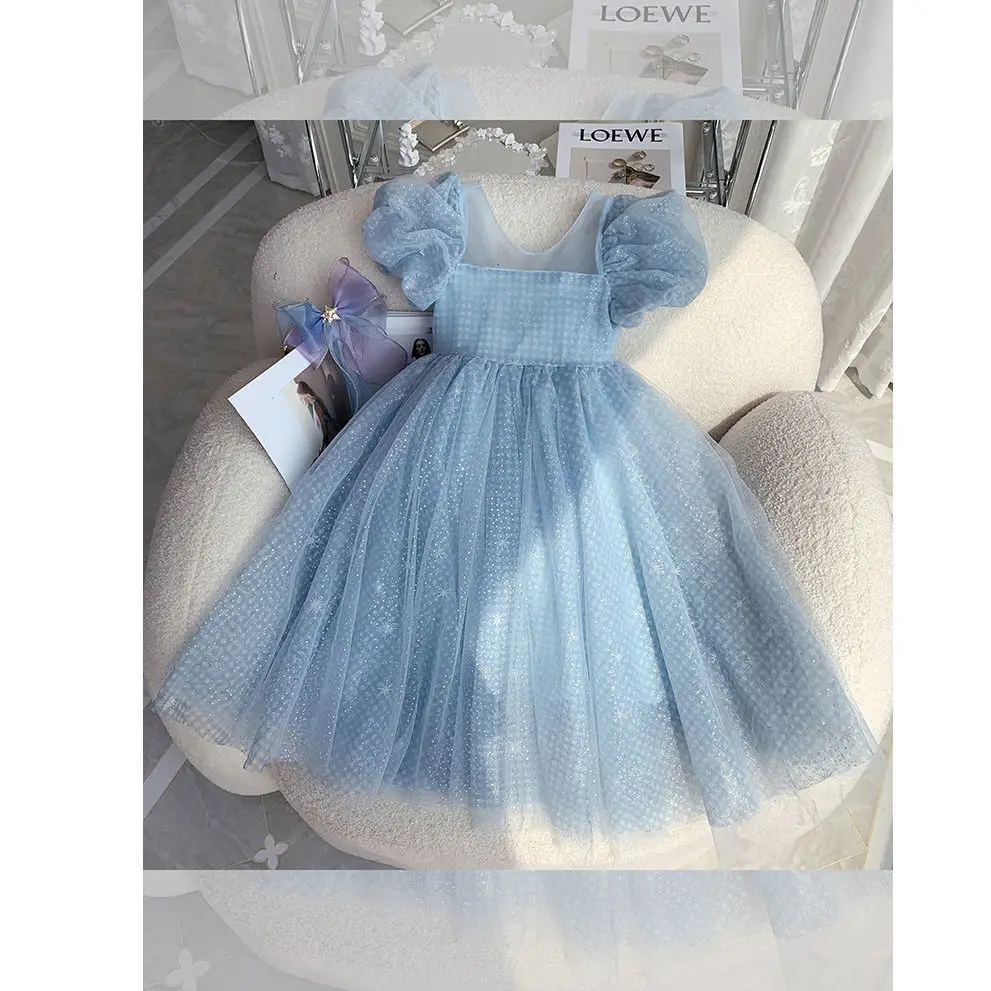 Backless Feather Bow Flower Girl Dresses Simple Ball Gown Little Girl Wedding Vintage  Dresses Gowns Princess Kids Party Skirt