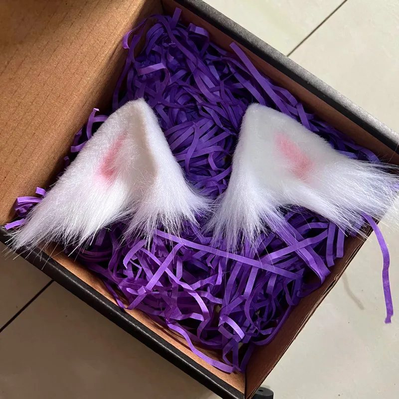 Custom for Halloween Cosplay Clips Puppy Dog Fox Wolf Cat Ears Tail Headwear Cosplay Props Hand Made Lovely Animal Ears hair wig