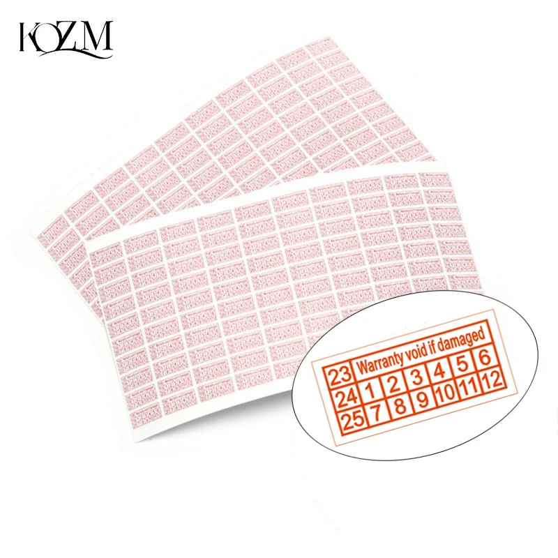 200pcs Warranty Void If Removed Sticker  Year Red Color Rectangle Shape Fragile Label Stickers