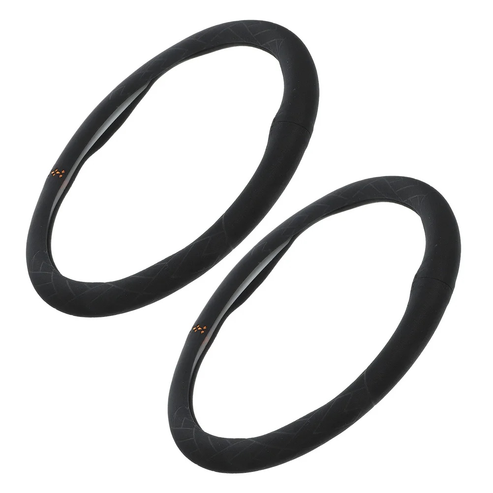 

2pcs Car Steering Wheel Cover Universal Soft Auto Protector For Winter Warmth Comfort Fit Men Women Easy Install Car Interior