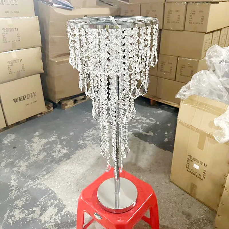 80cm Flower Vase Gold Stand Metal Road Lead Wedding Table Centerpiece Rack For Event Party Decoration