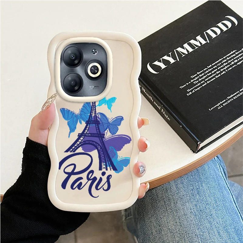 حافظة هاتف برج ايفل لهاتف انفينيكس هوت 30i 40i نوت 50 سمارت 7 8 HD 9 PRO Zero 30 غطاء معكرون ناعم مقاوم للصدمات