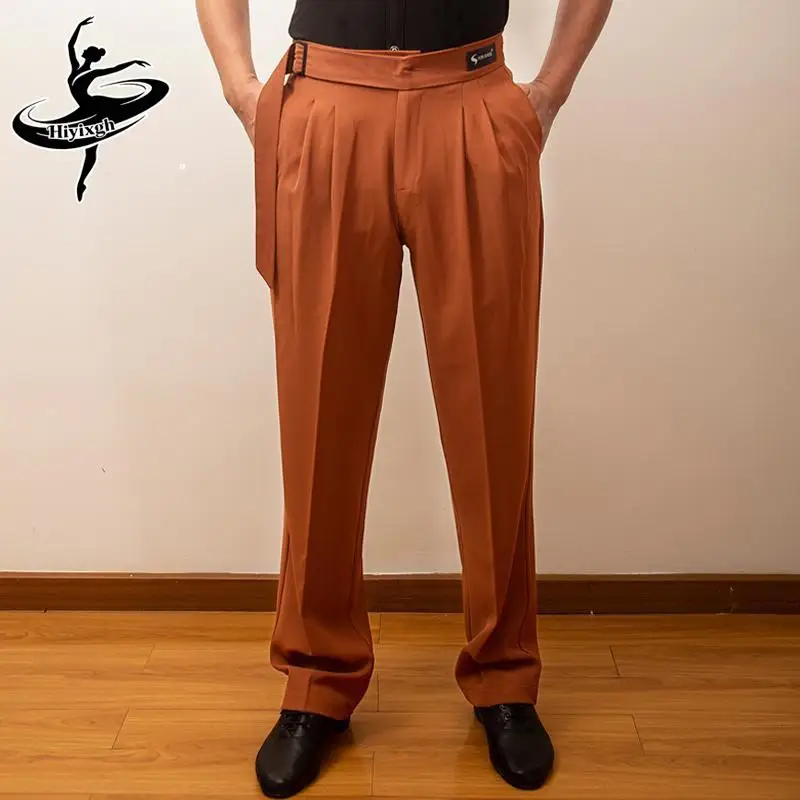 Men frenum Latin Dance Pants Ballroom Dance Clothes Cha Cha Rumba Salsa Dancing Trousers Male Practice Clothes Waltz Tango Wear