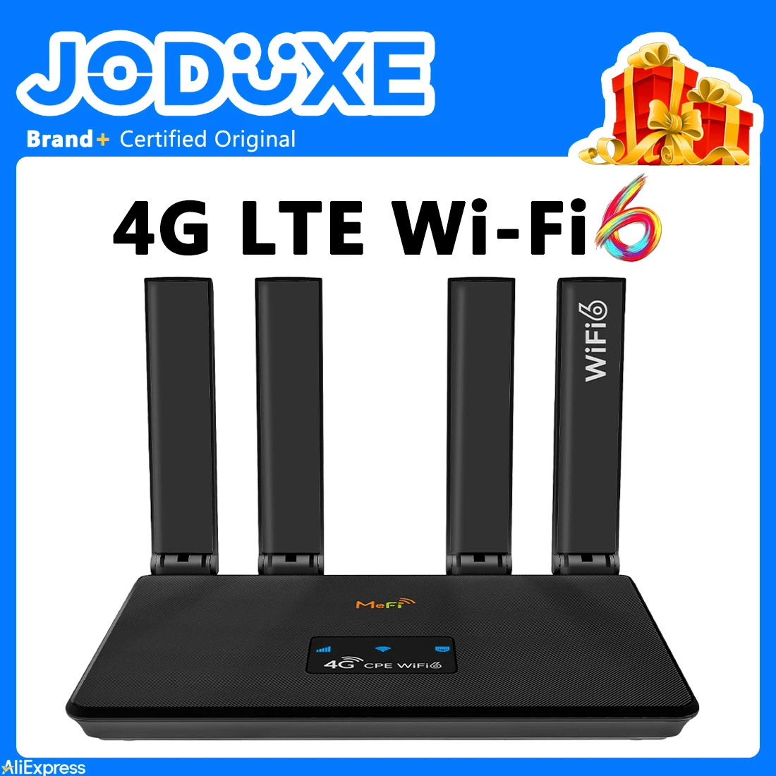 JODUXE 4G LTE راوتر لاسلكي واي فاي 6 راوتر 4 قطعة هوائيات مع منفذ WAN LAN RJ45 AP مكرر وضع فتحة SIM 300Mbps CAT4 راوتر