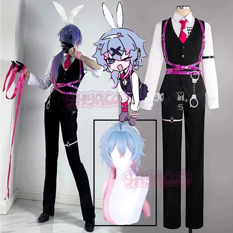 

Аниме Rabbit Hole Mikuu Косплей Doujin Wig Mikkuu Костюм Жилет Рубашка Брюки Полный комплект Мужчины Версия Хэллоуин Ролевая игра Аксессуары mb.3