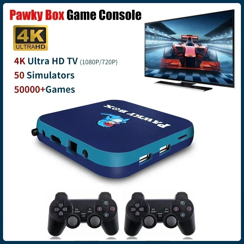 Pawky Box Game Console for PS1/DC/Naomi 50000+ Games Super Console WiFi Mini TV Kid Retro 4K Video Game Player