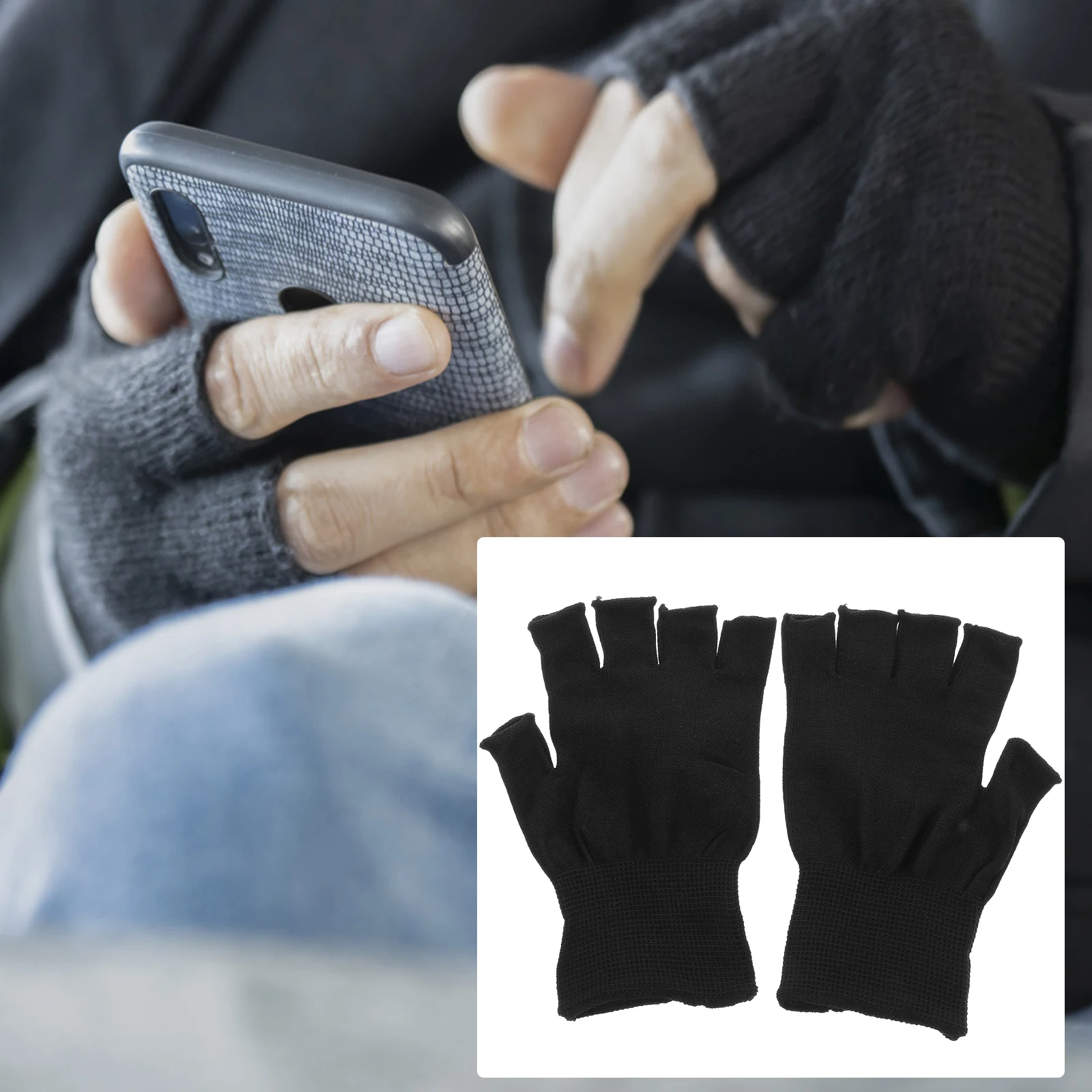 

15 Pairs Anti-slip Half Finger Gloves for Electrical Work Mens with Grip Detachable Cycling Coated Working Nylon Man