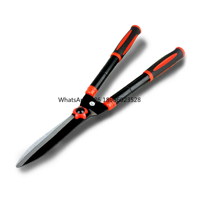 Straight Blade Lawn Shears 65 Manganese Steel Labor Saving Hedge Shears PP Handle Telescopic Long Handle High Hedge Shears