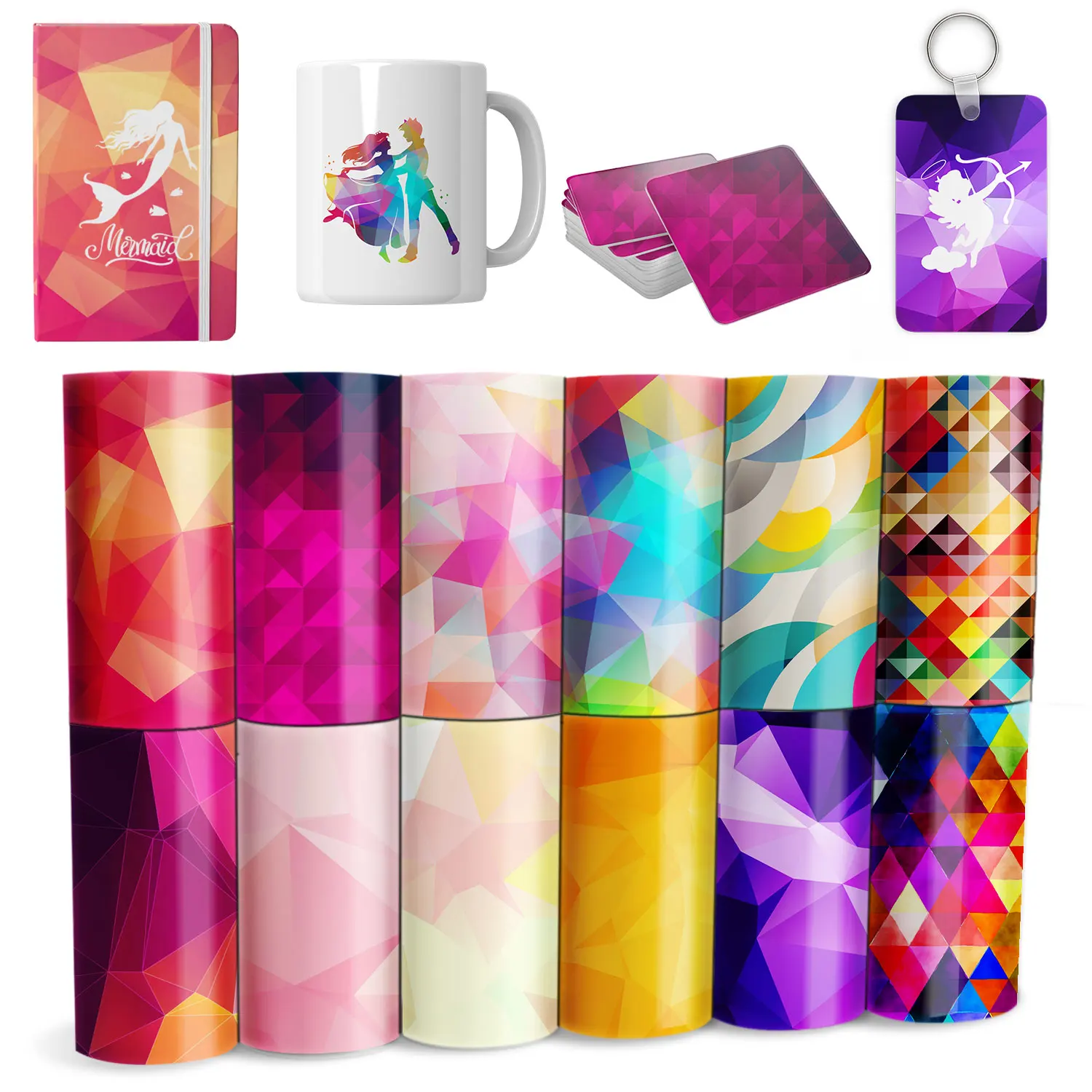 

WOWOCUT Gradient Infusible Transfer Ink Sheet 30.5x30.5cm Colorful Transfer Paper Sublimation Sheet for Mug Press T-Shirts DIY