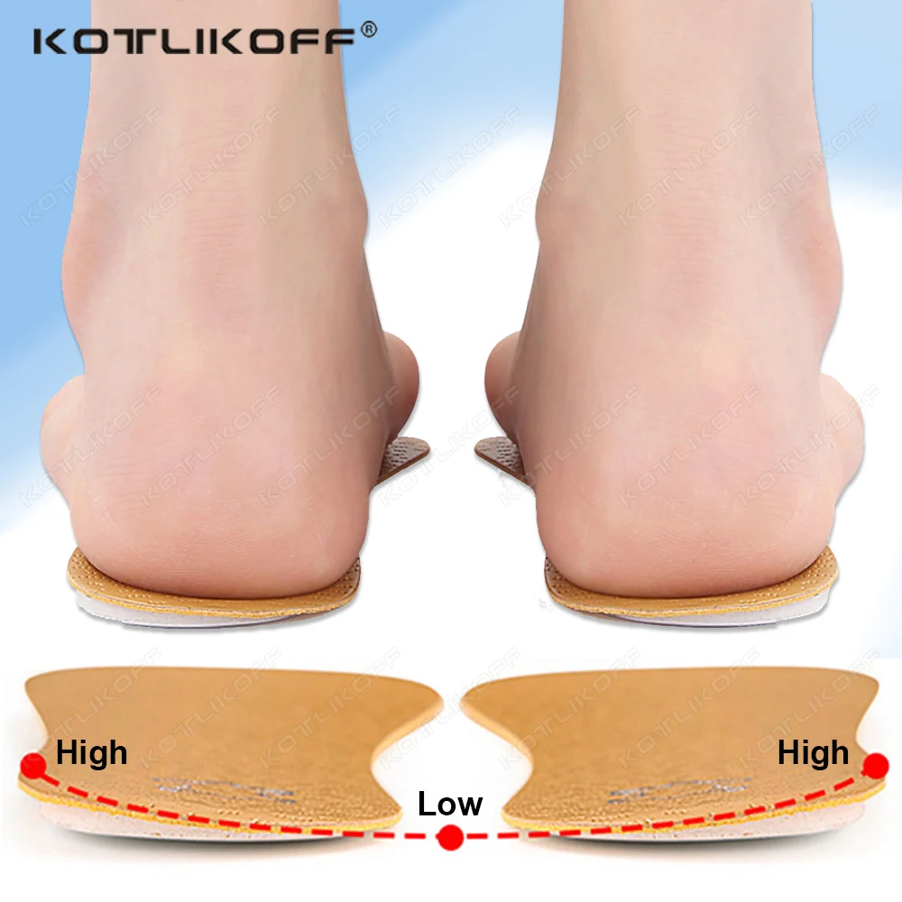 O-Shaped Legs Insole For Shoes Correction Valgus Varus Plantar Fasciitis Leather Orthopedic Insoles Men/Women Foot Care Insert