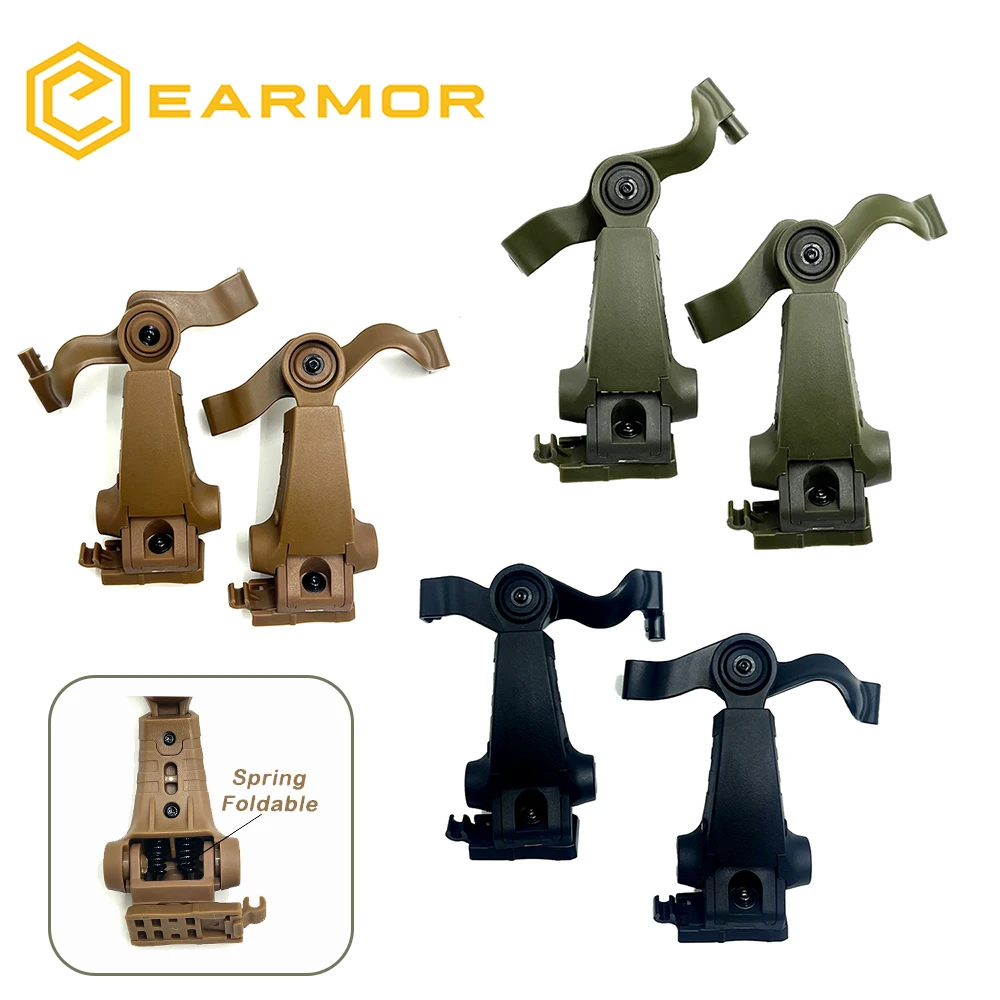 EARMOR M16A Headset Rail Mount Bracket 360 ° Rotatable ARC Rail Adapter  for M31/M32 /M32 SE/M32H / M31H Headset