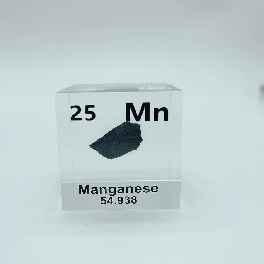 25 Manganese Cube Acrylic Real Periodic Table With Elements Embedded Science Gifts and Scientist Collections