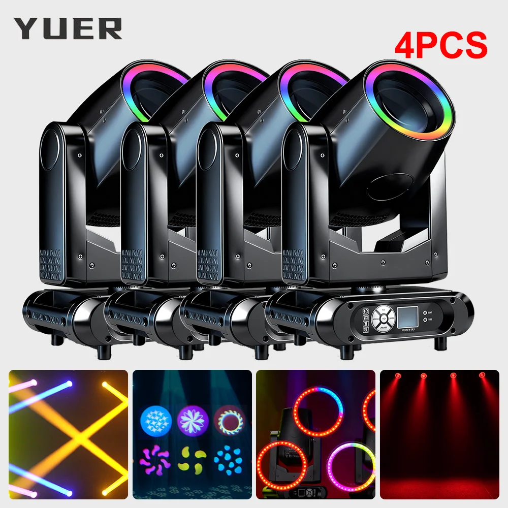 300 واط LED شعاع تتحرك رئيس ضوء مع حلقة قوس قزح تأثير 8 + 18 المنشور 12 ألوان ضوء المرحلة DMX512 ل DJ ديسكو نادي الحفلات بار