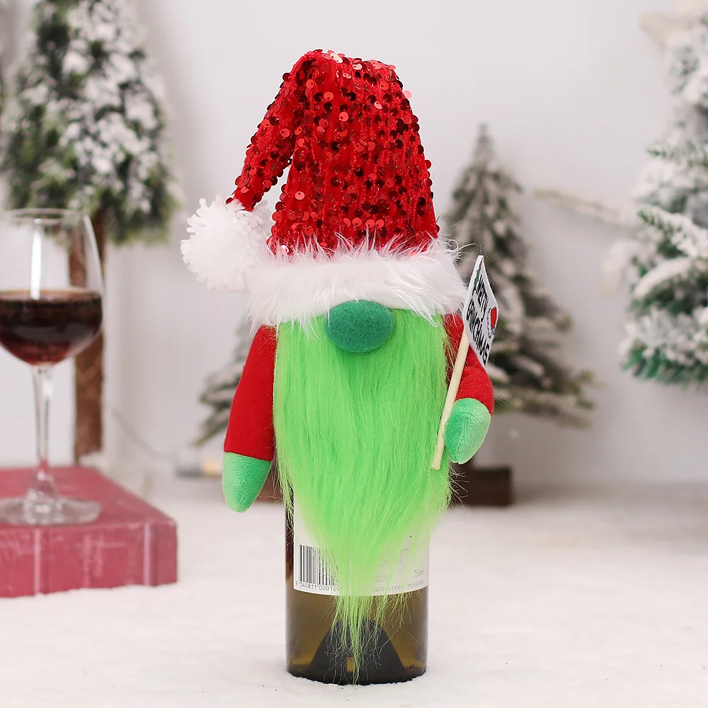 Wine Bottle Cover Dinner Table Supplies Cartoon Couple Greench Wine Bottle Holders for Party Wine Bottle Bag Christmas Decor
