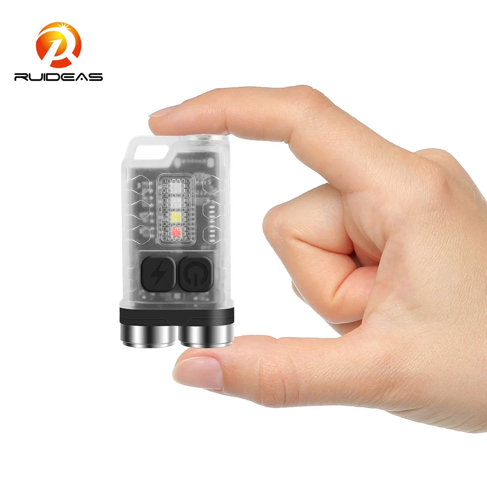 

Mini Keychain Flashlight 900LM Type-C Rechargeable 12 Lighting Modes Torch Magnet Work Light UV Light for Camping Adventure