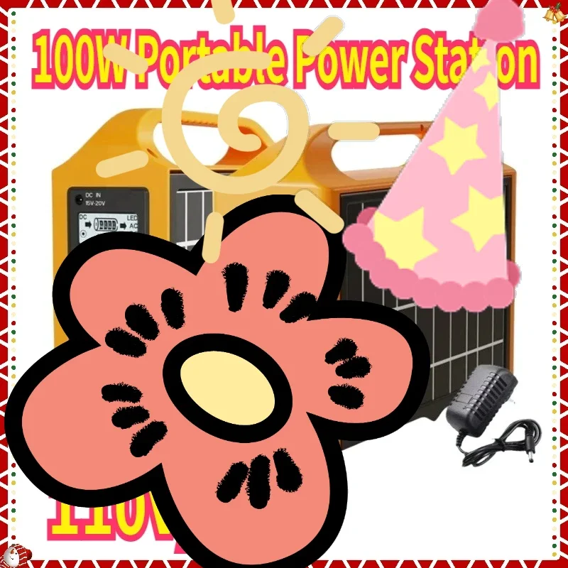 

100W Portable Power Station 110V/220V Solar Power Generator Outdoor Camping With Solar Panel Power Bank 24000mAh LED For Camping