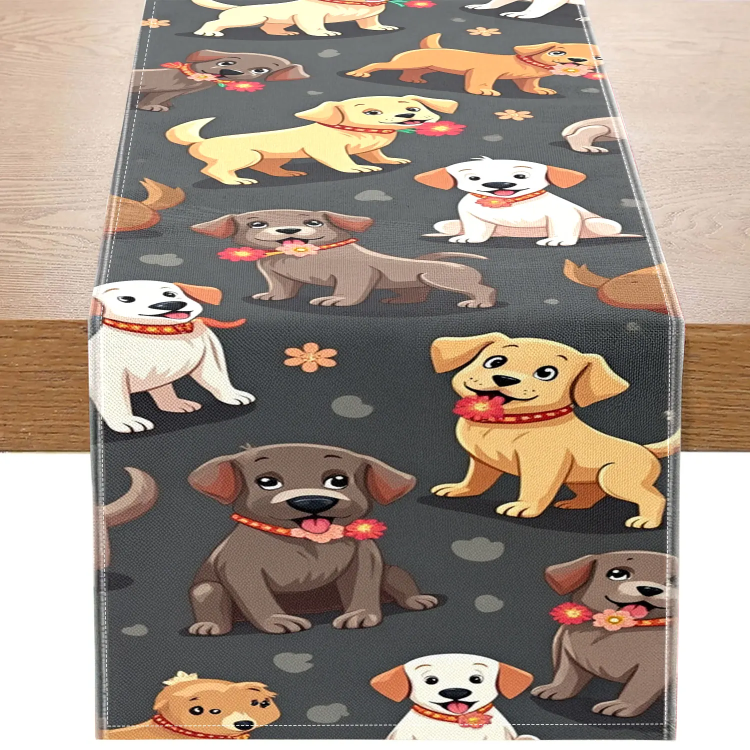 

1Pc Autumn Harvest Pumpkin Themed Table Runner with Pumpkin, Wooden Cart, and Wheat Ear Patterns, Suitable for Harvest Parties, Home Decor.