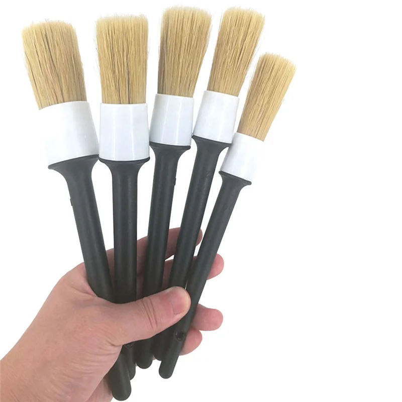 Car Exterior Interior Detail Brush 5Pcs Hair Bristle Brushes for Car Cleaning Auto Detail Tools Dashboard Cleaning Brush