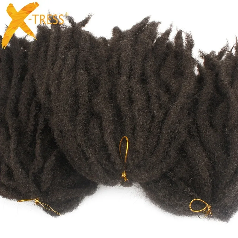 X-TRESS Synthetic Marley Crochet Braids Hair Natural Soft Red Pink Color 18inch Afro Kinky Braiding Hair Extensions For Women